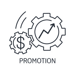 Financial promotion. Vector linear icon isolated on white background.