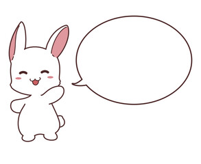 うさぎのキャラクターイラストと吹き出し