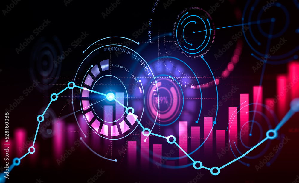 Poster diagrams and binary, line and big data infographics