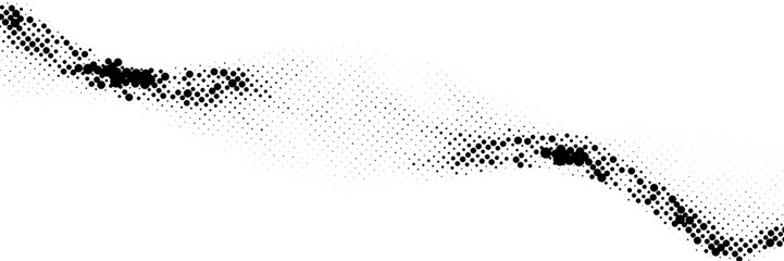 Gradient of halftone black dots on a white background. Pop art texture. Comic background. Vector illustration.