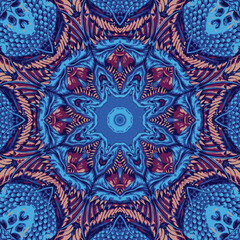 Psychedelic mandala ornament background illustration