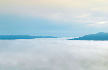mountain scenery with fog of Phetchabun, Thailand