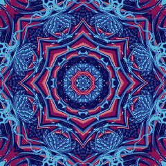 Psychedelic mandala ornament background illustration