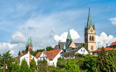 Fototapeta na wymiar Skyline of Bad Homburg town near Frankfurt in Hesse, Germany