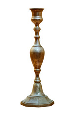 Fototapeta na wymiar Antique bronze candlestick isolated