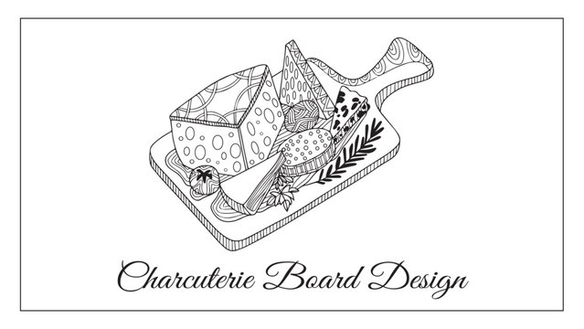 crave and charcuterie food board vector