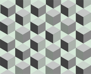 Vector illustration geometric modern of monochrome cubes. 