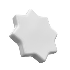 3D star tag. 3D banner decoration.