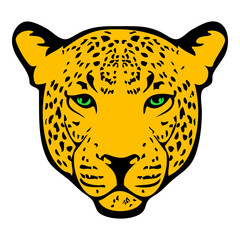 Silueta de cabeza de leopardo aislado © teracreonte