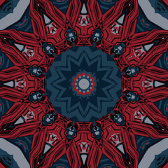 Futuristic science-fiction octagon mandala design