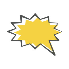 Star speech bubble, comic style. Pop art chat balloon in color.