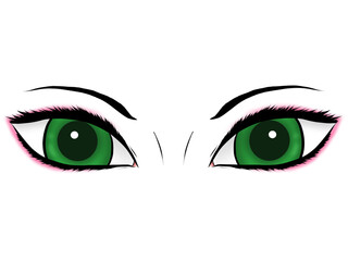 Green eyes (with eye shadow)