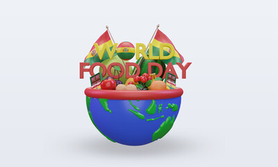 3d World Food Day Bolivia rendering front view