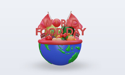 3d World Food Day China rendering front view