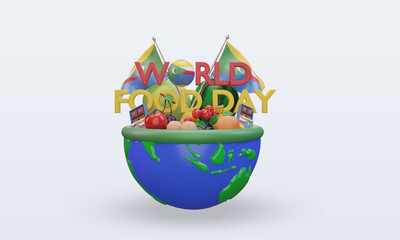 Fototapeta na wymiar 3d World Food Day Comoros rendering front view