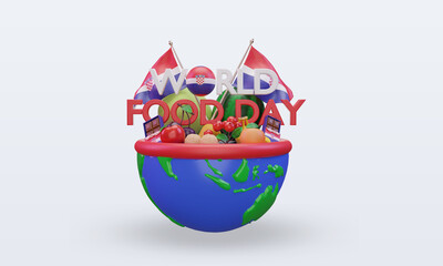 3d World Food Day Croatia rendering front view