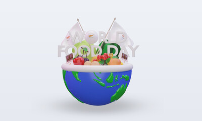 3d World Food Day Cyprus rendering front view