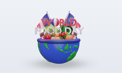 3d World Food Day France rendering front view