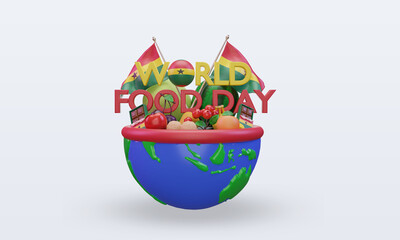 3d World Food Day Ghana rendering front view