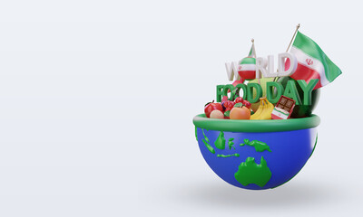 3d World Food Day Iran rendering right view