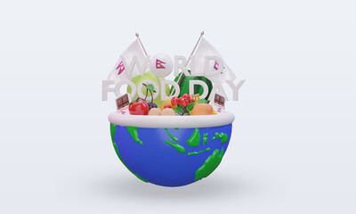3d World Food Day Nepal rendering front view