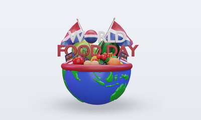 3d World Food Day Netherlands rendering front view