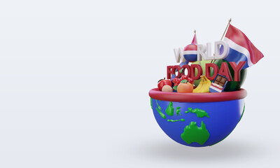 3d World Food Day Netherlands rendering right view