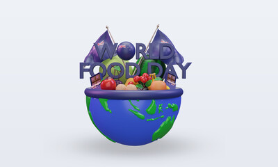 3d World Food Day New Zealand rendering front view