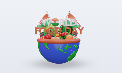 3d World Food Day Niger rendering front view