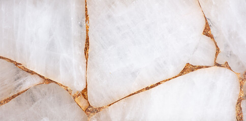 Agate Crystal natural semi precious stone texture with a gold leaf. Soft Italian stone texture for interior, exterior home decoration, floor tiles and ceramic wall tiles surface.