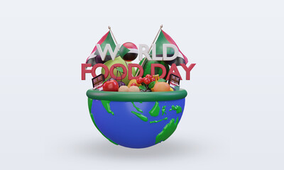 3d World Food Day Sudan rendering front view