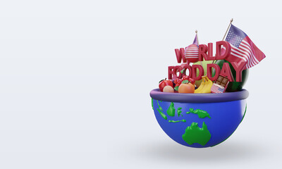 3d World Food Day America rendering right view