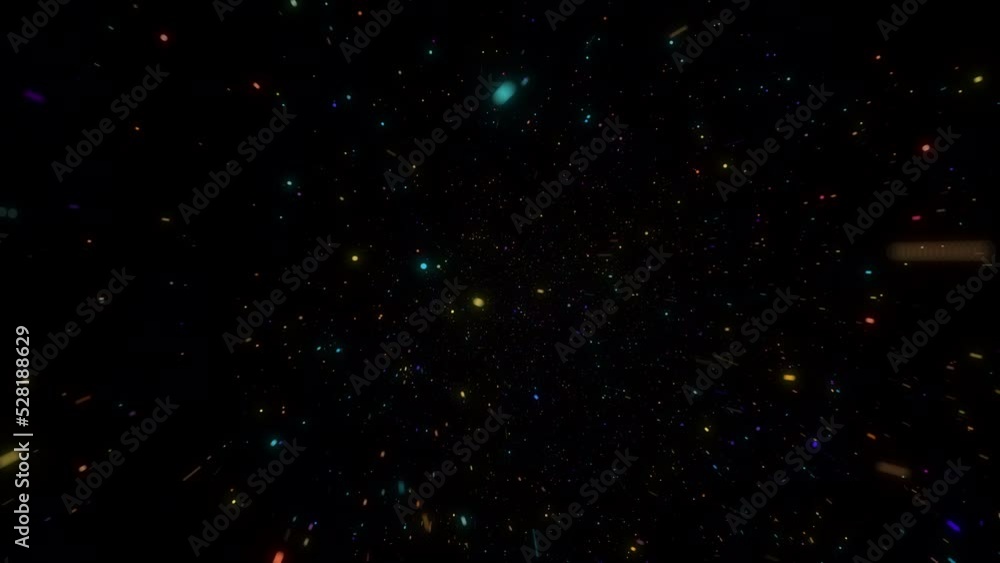 Poster xmas bokeh lights. glowing particles. abstract background. galaxy space. 4k footage. seamless loop 6