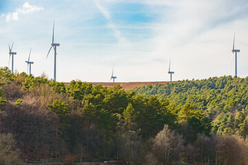 Wind farm on the hill