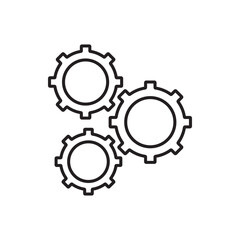 Settings icon. Gear icon. Cogwheel icon. Engine circles icon. Services network icon. Line and stroke style SVG icon for web, mobile application. 