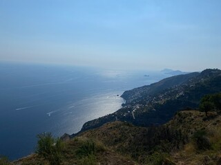 Fototapeta na wymiar view from the sea positano naples
