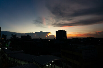 Fototapeta premium sunset over the city