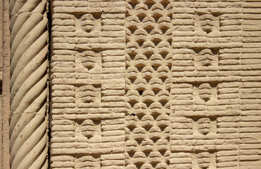 old clay wall of an oriental house