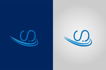water ecological infinity wave minimal logo design