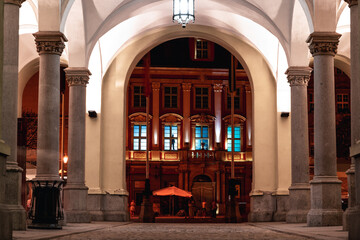 Wrocław Market Square - view through arches on Museum of Pan Tadeusz