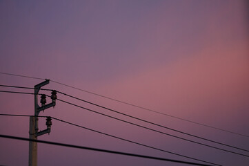 wires on a sky