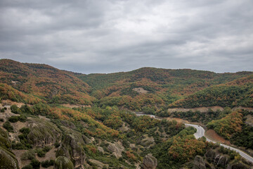 Obraz premium Meteora Monasteries, rocks of Thessaly. Trikala region, Greece