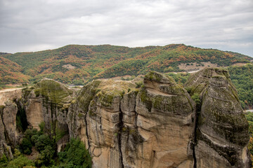 Meteora Monasteries, rocks of Thessaly. Trikala region, Greece