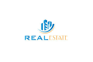 modern stylish luxury residence apartment house logo real estate building concept