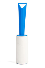 Roller for cleans clothes Isolated on white background. Adhesive lint roller.