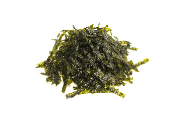 Tasty nori seaweed isolated on white background.