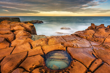 rockpool at sunset