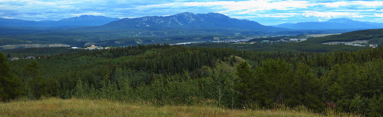 View of Whitehorse from Bald Hill at Purple Trail,Canada,North America
