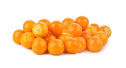 Heap of cape gooseberry (physalis) isolated on white background.