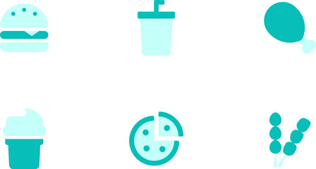 Simple Set of Food and Beverage Related Vector Duotone Icons. Elements for mobile app and web app development. Editable Color.